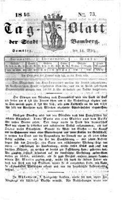 Tag-Blatt der Stadt Bamberg (Bamberger Tagblatt) Samstag 14. März 1846