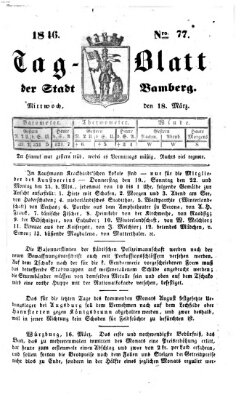 Tag-Blatt der Stadt Bamberg (Bamberger Tagblatt) Mittwoch 18. März 1846