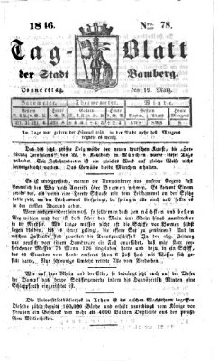 Tag-Blatt der Stadt Bamberg (Bamberger Tagblatt) Donnerstag 19. März 1846