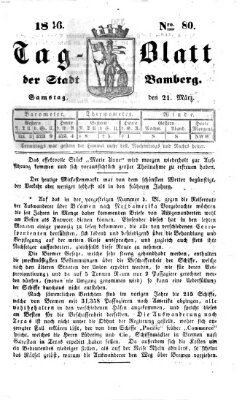 Tag-Blatt der Stadt Bamberg (Bamberger Tagblatt) Samstag 21. März 1846