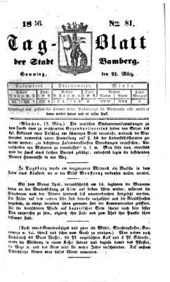 Tag-Blatt der Stadt Bamberg (Bamberger Tagblatt) Sonntag 22. März 1846