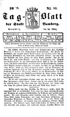 Tag-Blatt der Stadt Bamberg (Bamberger Tagblatt) Dienstag 24. März 1846