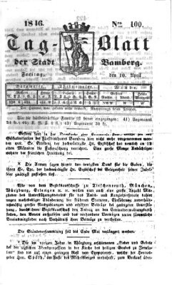 Tag-Blatt der Stadt Bamberg (Bamberger Tagblatt) Freitag 10. April 1846