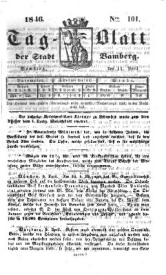 Tag-Blatt der Stadt Bamberg (Bamberger Tagblatt) Samstag 11. April 1846