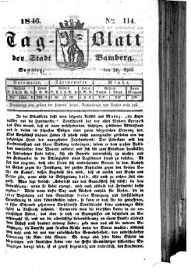 Tag-Blatt der Stadt Bamberg (Bamberger Tagblatt) Sonntag 26. April 1846