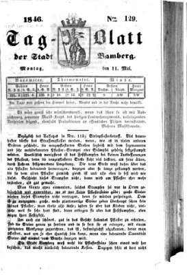 Tag-Blatt der Stadt Bamberg (Bamberger Tagblatt) Montag 11. Mai 1846