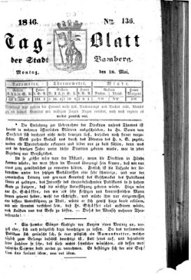 Tag-Blatt der Stadt Bamberg (Bamberger Tagblatt) Montag 18. Mai 1846