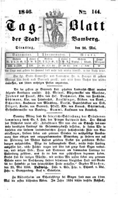 Tag-Blatt der Stadt Bamberg (Bamberger Tagblatt) Dienstag 26. Mai 1846