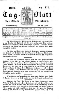 Tag-Blatt der Stadt Bamberg (Bamberger Tagblatt) Donnerstag 25. Juni 1846