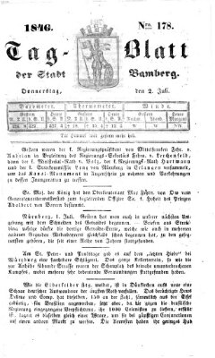 Tag-Blatt der Stadt Bamberg (Bamberger Tagblatt) Donnerstag 2. Juli 1846