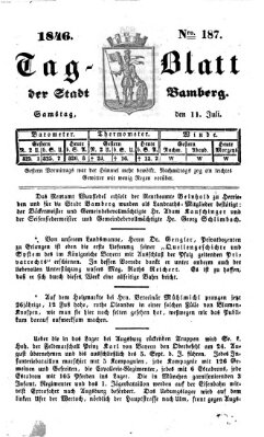 Tag-Blatt der Stadt Bamberg (Bamberger Tagblatt) Samstag 11. Juli 1846