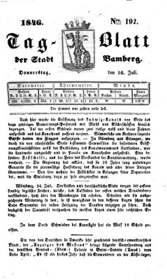 Tag-Blatt der Stadt Bamberg (Bamberger Tagblatt) Donnerstag 16. Juli 1846