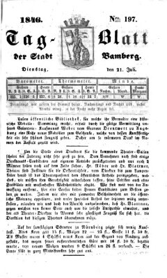 Tag-Blatt der Stadt Bamberg (Bamberger Tagblatt) Dienstag 21. Juli 1846