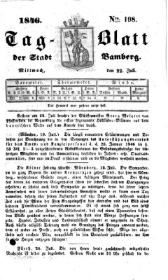 Tag-Blatt der Stadt Bamberg (Bamberger Tagblatt) Mittwoch 22. Juli 1846