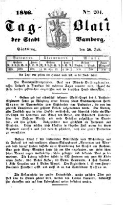 Tag-Blatt der Stadt Bamberg (Bamberger Tagblatt) Dienstag 28. Juli 1846