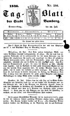 Tag-Blatt der Stadt Bamberg (Bamberger Tagblatt) Donnerstag 30. Juli 1846