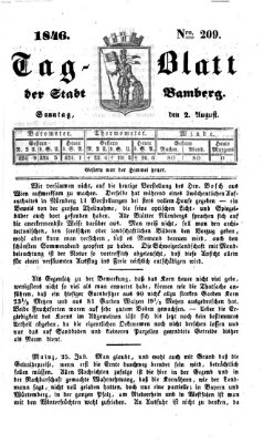 Tag-Blatt der Stadt Bamberg (Bamberger Tagblatt) Sonntag 2. August 1846