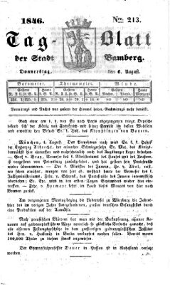 Tag-Blatt der Stadt Bamberg (Bamberger Tagblatt) Donnerstag 6. August 1846