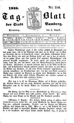 Tag-Blatt der Stadt Bamberg (Bamberger Tagblatt) Sonntag 9. August 1846