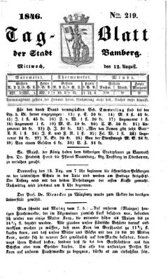 Tag-Blatt der Stadt Bamberg (Bamberger Tagblatt) Mittwoch 12. August 1846