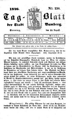 Tag-Blatt der Stadt Bamberg (Bamberger Tagblatt) Sonntag 23. August 1846