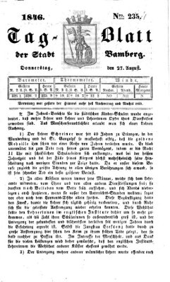 Tag-Blatt der Stadt Bamberg (Bamberger Tagblatt) Donnerstag 27. August 1846