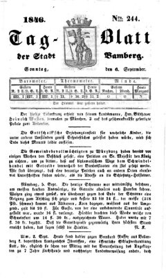 Tag-Blatt der Stadt Bamberg (Bamberger Tagblatt) Sonntag 6. September 1846