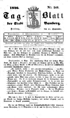 Tag-Blatt der Stadt Bamberg (Bamberger Tagblatt) Freitag 11. September 1846