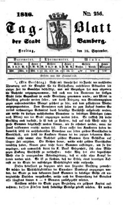 Tag-Blatt der Stadt Bamberg (Bamberger Tagblatt) Freitag 18. September 1846