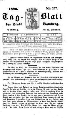 Tag-Blatt der Stadt Bamberg (Bamberger Tagblatt) Samstag 19. September 1846