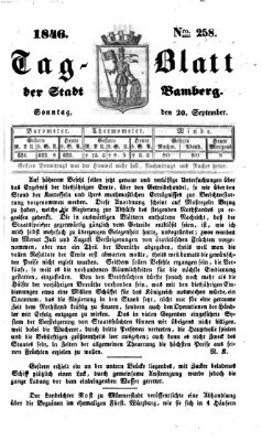 Tag-Blatt der Stadt Bamberg (Bamberger Tagblatt) Sonntag 20. September 1846