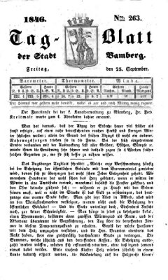 Tag-Blatt der Stadt Bamberg (Bamberger Tagblatt) Freitag 25. September 1846