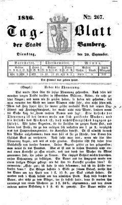 Tag-Blatt der Stadt Bamberg (Bamberger Tagblatt) Dienstag 29. September 1846