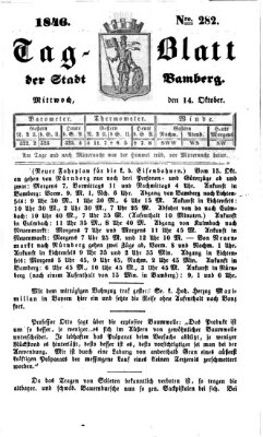 Tag-Blatt der Stadt Bamberg (Bamberger Tagblatt) Mittwoch 14. Oktober 1846