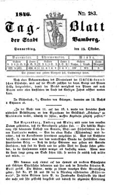 Tag-Blatt der Stadt Bamberg (Bamberger Tagblatt) Donnerstag 15. Oktober 1846