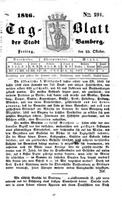 Tag-Blatt der Stadt Bamberg (Bamberger Tagblatt) Freitag 23. Oktober 1846