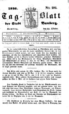 Tag-Blatt der Stadt Bamberg (Bamberger Tagblatt) Samstag 24. Oktober 1846