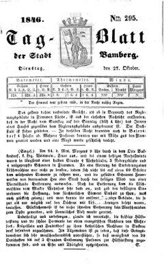 Tag-Blatt der Stadt Bamberg (Bamberger Tagblatt) Dienstag 27. Oktober 1846