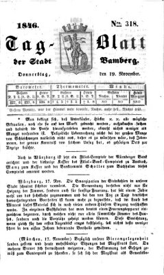 Tag-Blatt der Stadt Bamberg (Bamberger Tagblatt) Donnerstag 19. November 1846