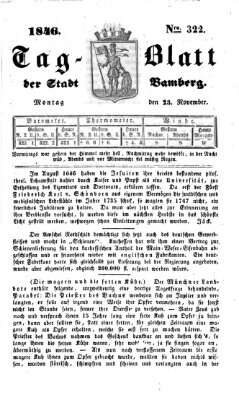 Tag-Blatt der Stadt Bamberg (Bamberger Tagblatt) Montag 23. November 1846