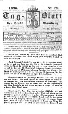 Tag-Blatt der Stadt Bamberg (Bamberger Tagblatt) Montag 30. November 1846