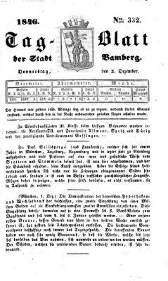 Tag-Blatt der Stadt Bamberg (Bamberger Tagblatt) Donnerstag 3. Dezember 1846