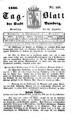 Tag-Blatt der Stadt Bamberg (Bamberger Tagblatt) Samstag 19. Dezember 1846