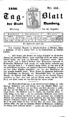 Tag-Blatt der Stadt Bamberg (Bamberger Tagblatt) Montag 28. Dezember 1846