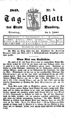 Tag-Blatt der Stadt Bamberg (Bamberger Tagblatt) Dienstag 5. Januar 1847