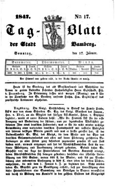 Tag-Blatt der Stadt Bamberg (Bamberger Tagblatt) Sonntag 17. Januar 1847