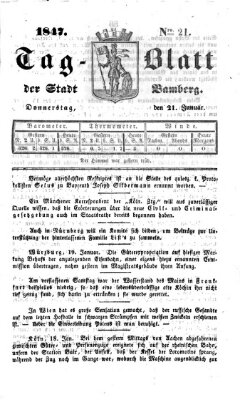 Tag-Blatt der Stadt Bamberg (Bamberger Tagblatt) Donnerstag 21. Januar 1847