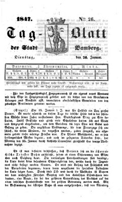 Tag-Blatt der Stadt Bamberg (Bamberger Tagblatt) Dienstag 26. Januar 1847