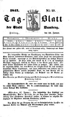 Tag-Blatt der Stadt Bamberg (Bamberger Tagblatt) Freitag 29. Januar 1847