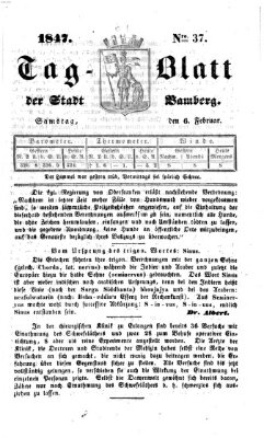 Tag-Blatt der Stadt Bamberg (Bamberger Tagblatt) Samstag 6. Februar 1847